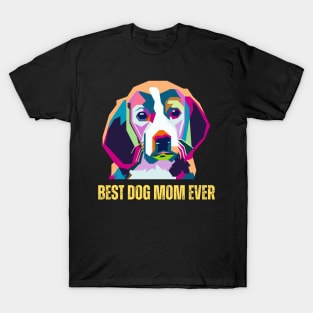 Geometric Best Dog Mom Ever Abstract Colorful T-Shirt